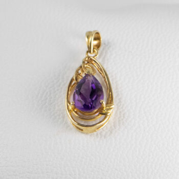 14 K Pear Shape Amethyst Pendant 1