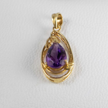 14 K Pear Shape Amethyst Pendant 3