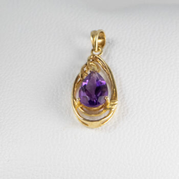 14 K Pear Shape Amethyst Pendant 5