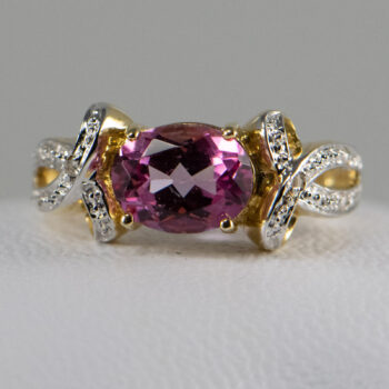 14 K Pink Tourmaline and Diamonds 15