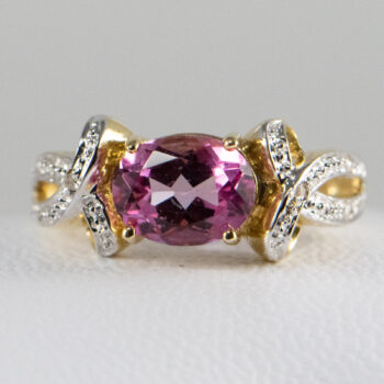 14 K Pink Tourmaline and Diamonds 16