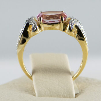 14 K Pink Tourmaline and Diamonds 1