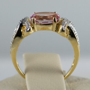 14 K Pink Tourmaline and Diamonds 2