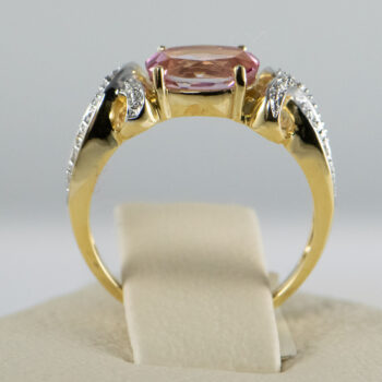 14 K Pink Tourmaline and Diamonds 3