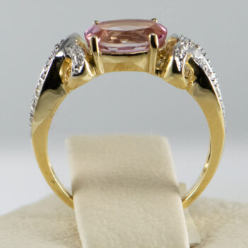 14 K Pink Tourmaline and Diamonds 5