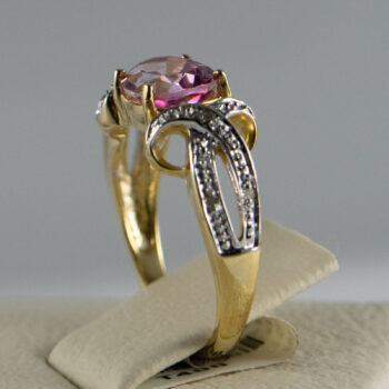 14 K Pink Tourmaline and Diamonds 6