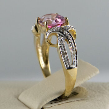 14 K Pink Tourmaline and Diamonds 7