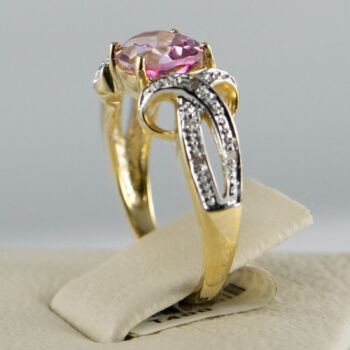 14 K Pink Tourmaline and Diamonds 9