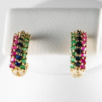 14 K Stud Half Hoops with Genuine Color Stones 11 2023 01 27 031721 jqlg