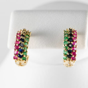 14 K Stud Half Hoops with Genuine Color Stones 12 2023 01 27 031720 iezr