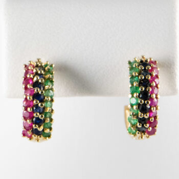 14 K Stud Half Hoops with Genuine Color Stones 1 2023 01 27 031730 stdl
