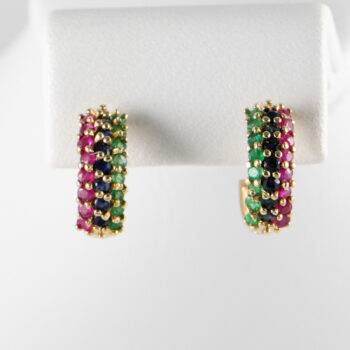 14 K Stud Half Hoops with Genuine Color Stones 2 2023 01 27 031732 oafw