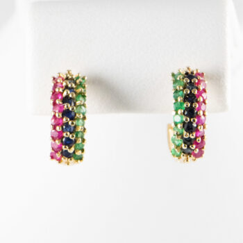 14 K Stud Half Hoops with Genuine Color Stones 3 2023 01 27 031733 xexm