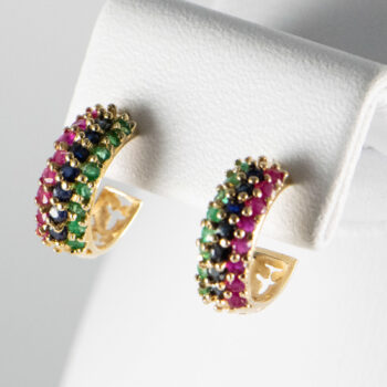 14 K Stud Half Hoops with Genuine Color Stones 6 2023 01 27 031729 ghpx