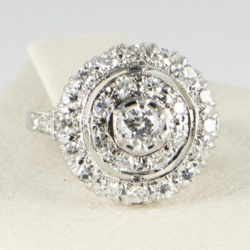 14 K White Gold Diamond Coctail Ring 1