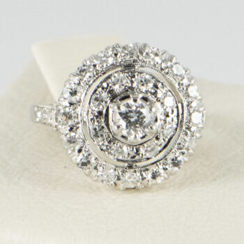 14 K White Gold Diamond Coctail Ring 2