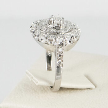 14 K White Gold Diamond Coctail Ring 7