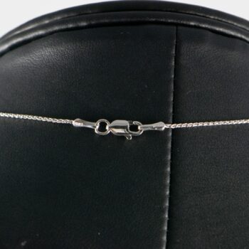 14 K White Gold Italian Diamond pendant with wheat Chain 12