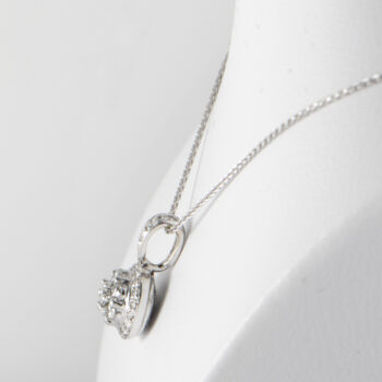14 K White Gold Italian Diamond pendant with wheat Chain 5