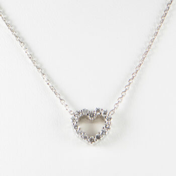 14 K White Gold Small Diamond Pendant 1
