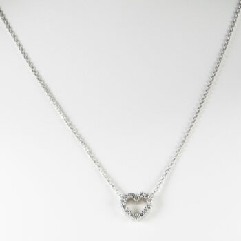 14 K White Gold Small Diamond Pendant 10