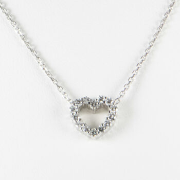 14 K White Gold Small Diamond Pendant 4