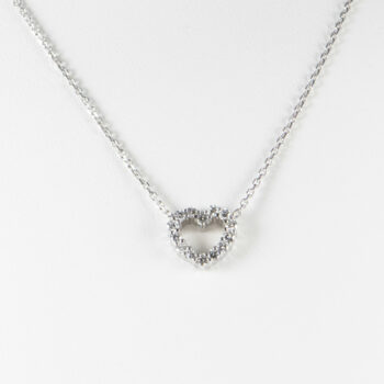 14 K White Gold Small Diamond Pendant 5