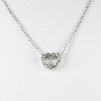 14 K White Gold Small Diamond Pendant 6