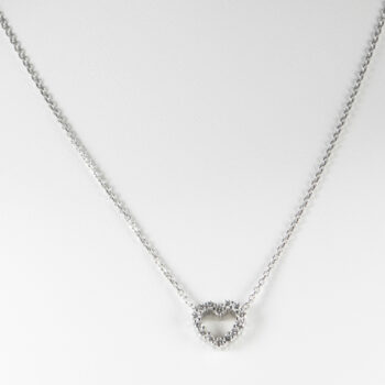 14 K White Gold Small Diamond Pendant 7