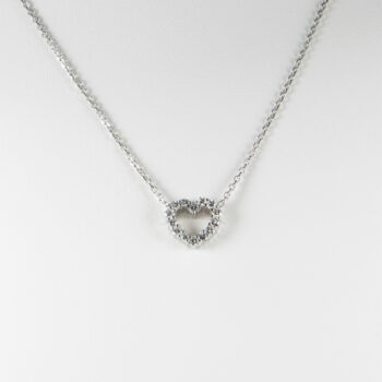 14 K White Gold Small Diamond Pendant 8