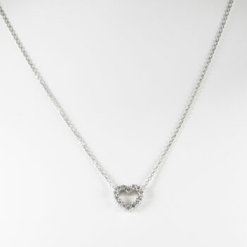 14 K White Gold Small Diamond Pendant 9
