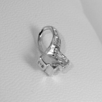 14 K White Gold set of Diamond Earrings and Pendant 12