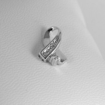 14 K White Gold set of Diamond Earrings and Pendant 9
