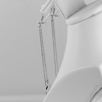 14 K White Long Dolphin Earrings 12