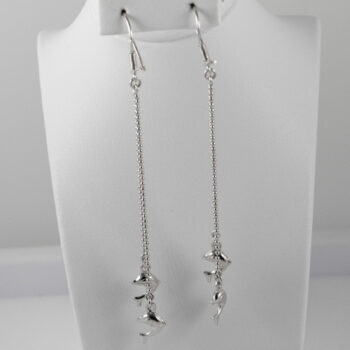 14 K White Long Dolphin Earrings 4