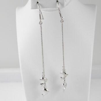 14 K White Long Dolphin Earrings 5