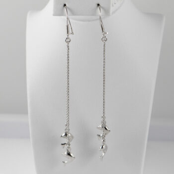 14 K White Long Dolphin Earrings 6