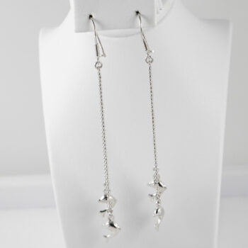14 K White Long Dolphin Earrings 7