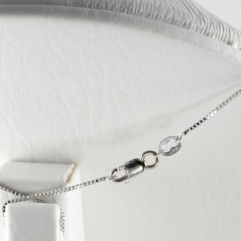 14 K White Necklace with Flower Diamond Charm 10