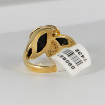 14 K Y Black Agata Ring with Diamonds 12