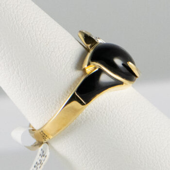14 K Y Black Agata Ring with Diamonds 6