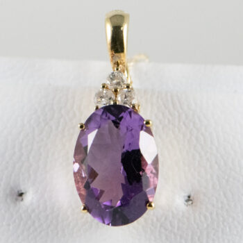 14 K Y Oval Amethyst Pendant Enheanser 1