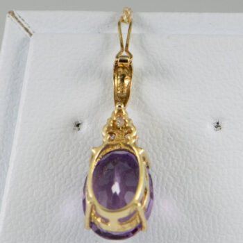 14 K Y Oval Amethyst Pendant Enheanser 12