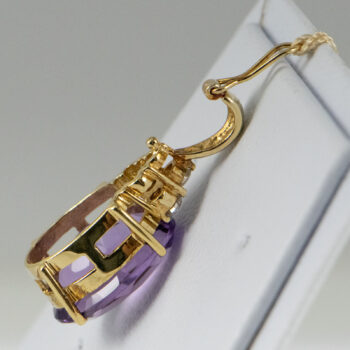14 K Y Oval Amethyst Pendant Enheanser 13