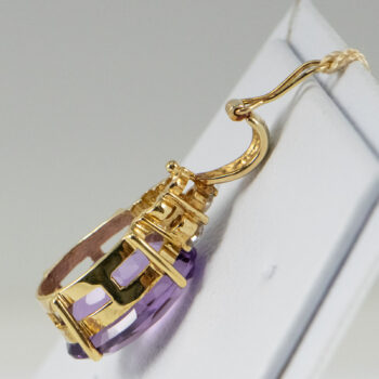 14 K Y Oval Amethyst Pendant Enheanser 14
