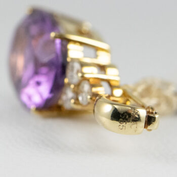 14 K Y Oval Amethyst Pendant Enheanser 16