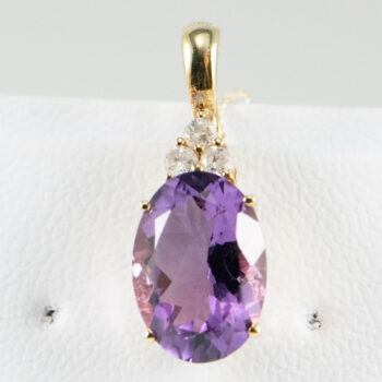 14 K Y Oval Amethyst Pendant Enheanser 3