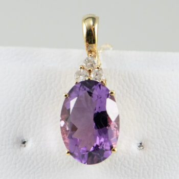 14 K Y Oval Amethyst Pendant Enheanser 6