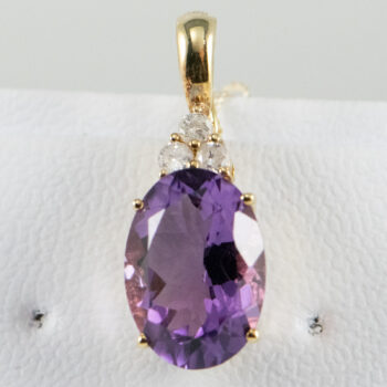 14 K Y Oval Amethyst Pendant Enheanser 7