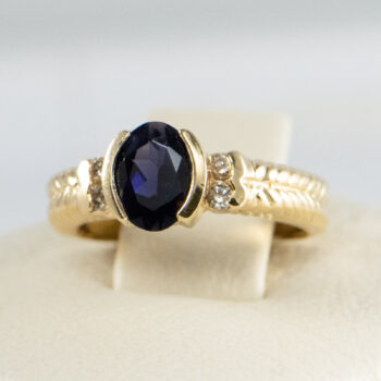 14 K Y Oval Blue Sapphire ring 10